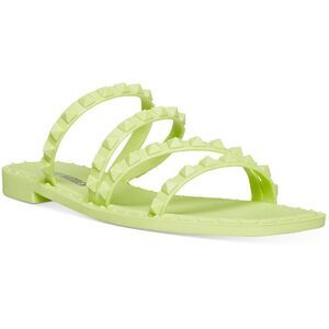 Steve Madden Womens Skyler J Green Slip On Studded Slide Sandals Shoes NWOB